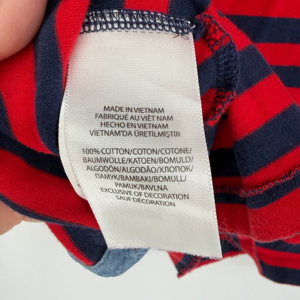 Polo by Ralph Lauren Red Blue Striped Short Sleeve Polo Shirt Custom Fit L Large - Picture 6 of 7